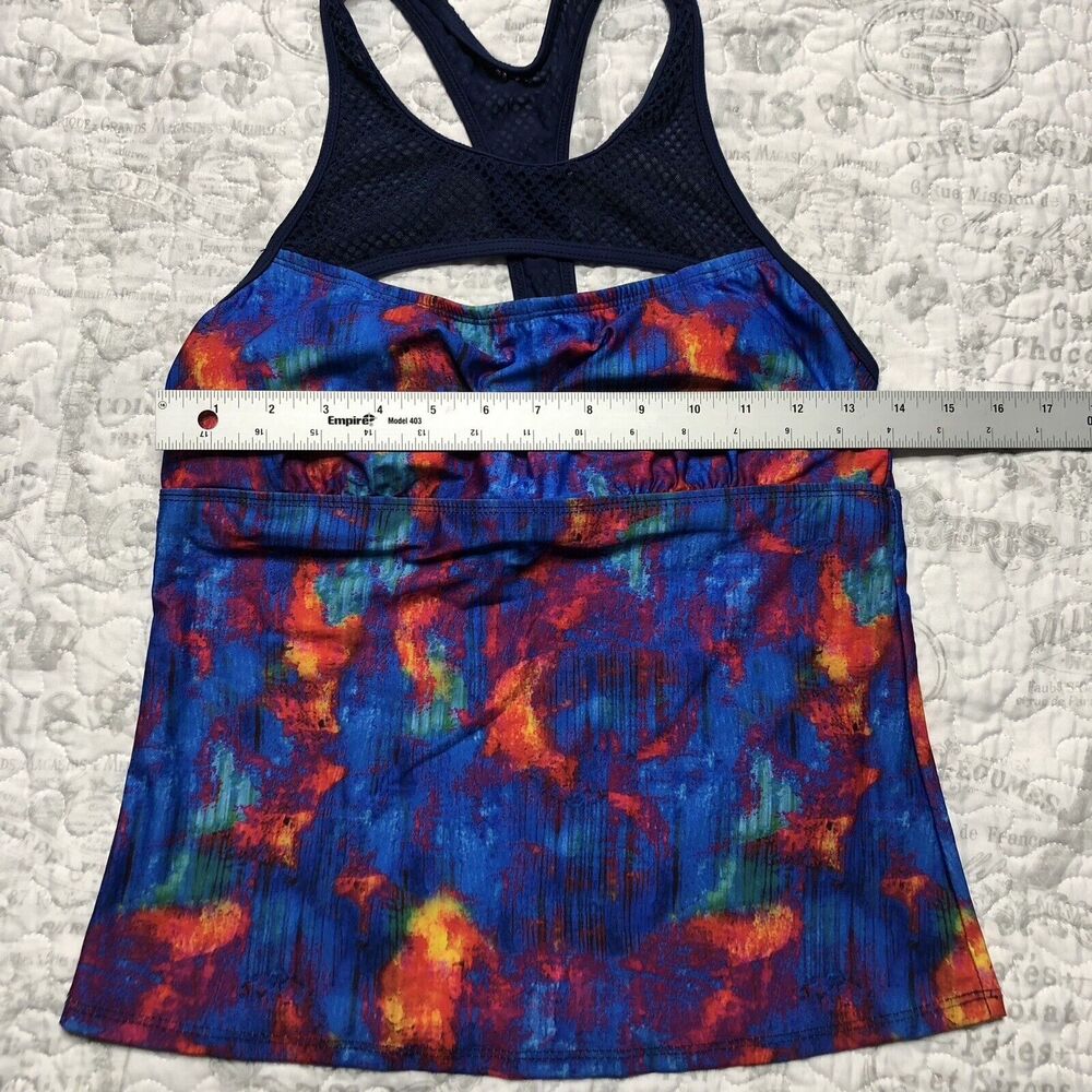 Title Nine Jane Bond Tankini Swim Top Size Medium Marble Print Blueberry 603532 - Picture 10 of 11